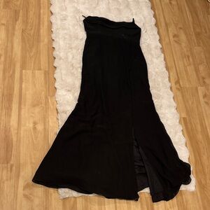 Azazie Black Strapless Maxi Dress